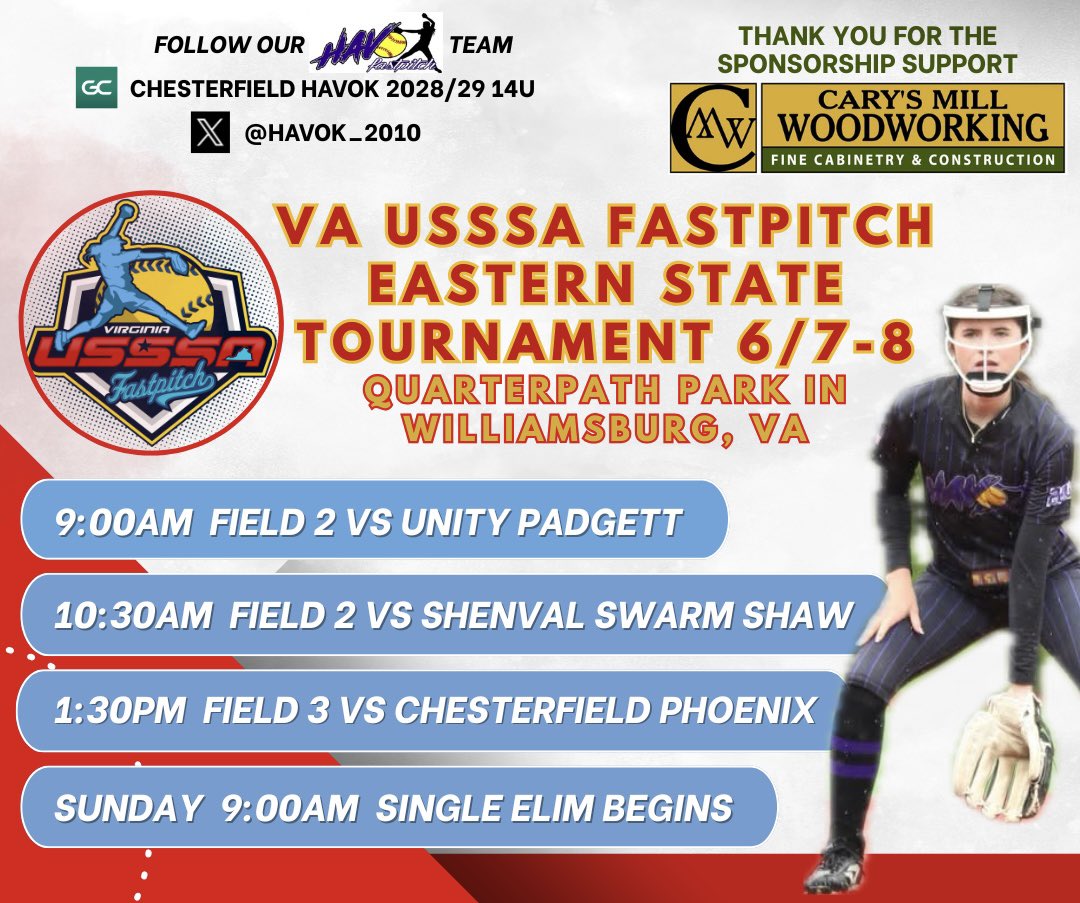 Come to Williamsburg, VA this weekend to watch some HavoK!  💜🖤