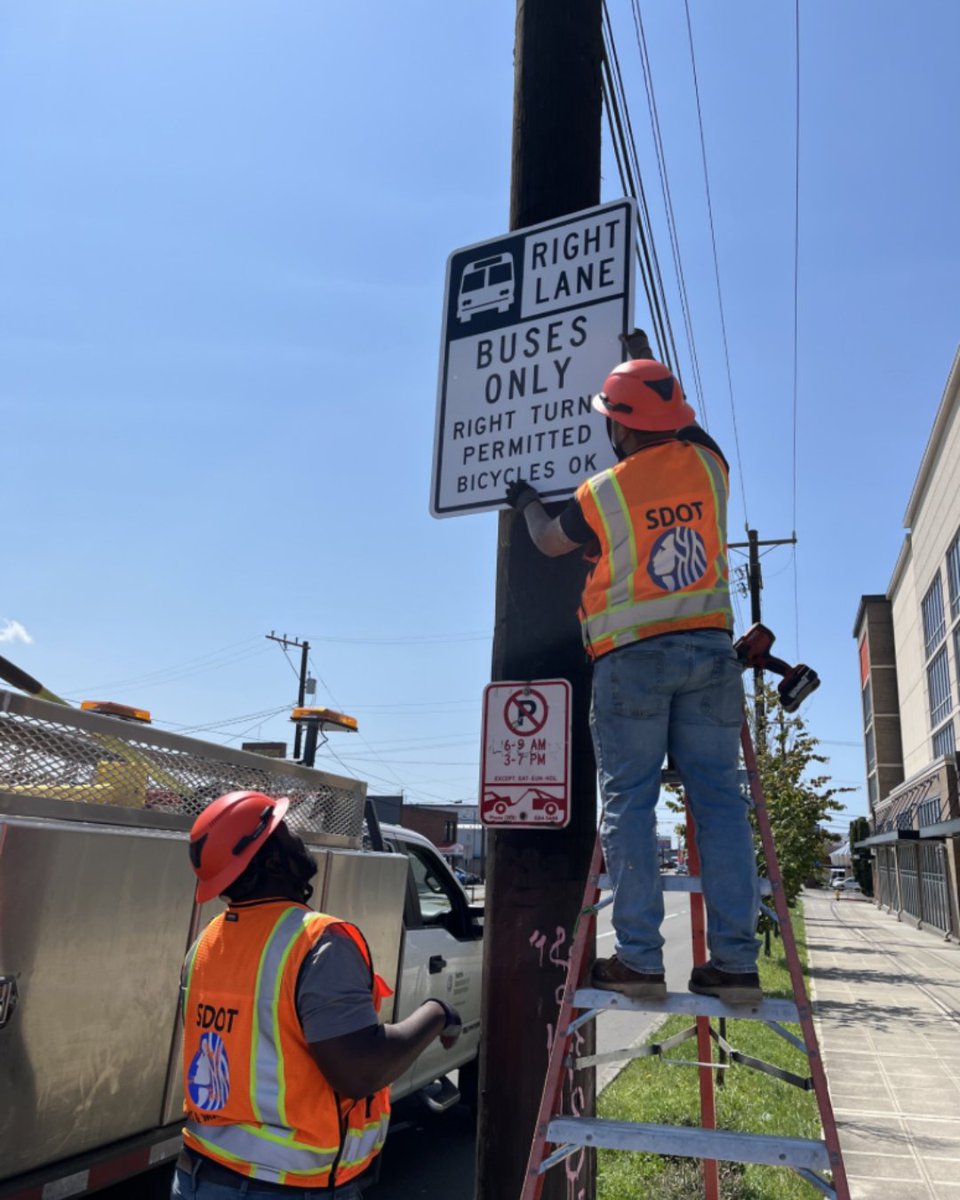 Seattle Department of Transportation (@seattledot) on Twitter photo ๐ SDOT crews are installing new "Buses Only" signs on Aurora Ave N between N 38th St and N 115th St.
Existing bus/parking lanes on Aurora will become 24/7 bus-only lanes.
The changes help prepare for traffic during <a href="/wsdot/">Washington State DOT</a>'s Revive I-5 construction: bit.ly/ConstructionI-5. ๐ SDOT crews are installing new "Buses Only" signs on Aurora Ave N between N 38th St and N 115th St.
Existing bus/parking lanes on Aurora will become 24/7 bus-only lanes.
The changes help prepare for traffic during <a href="/wsdot/">Washington State DOT</a>'s Revive I-5 construction: bit.ly/ConstructionI-5.