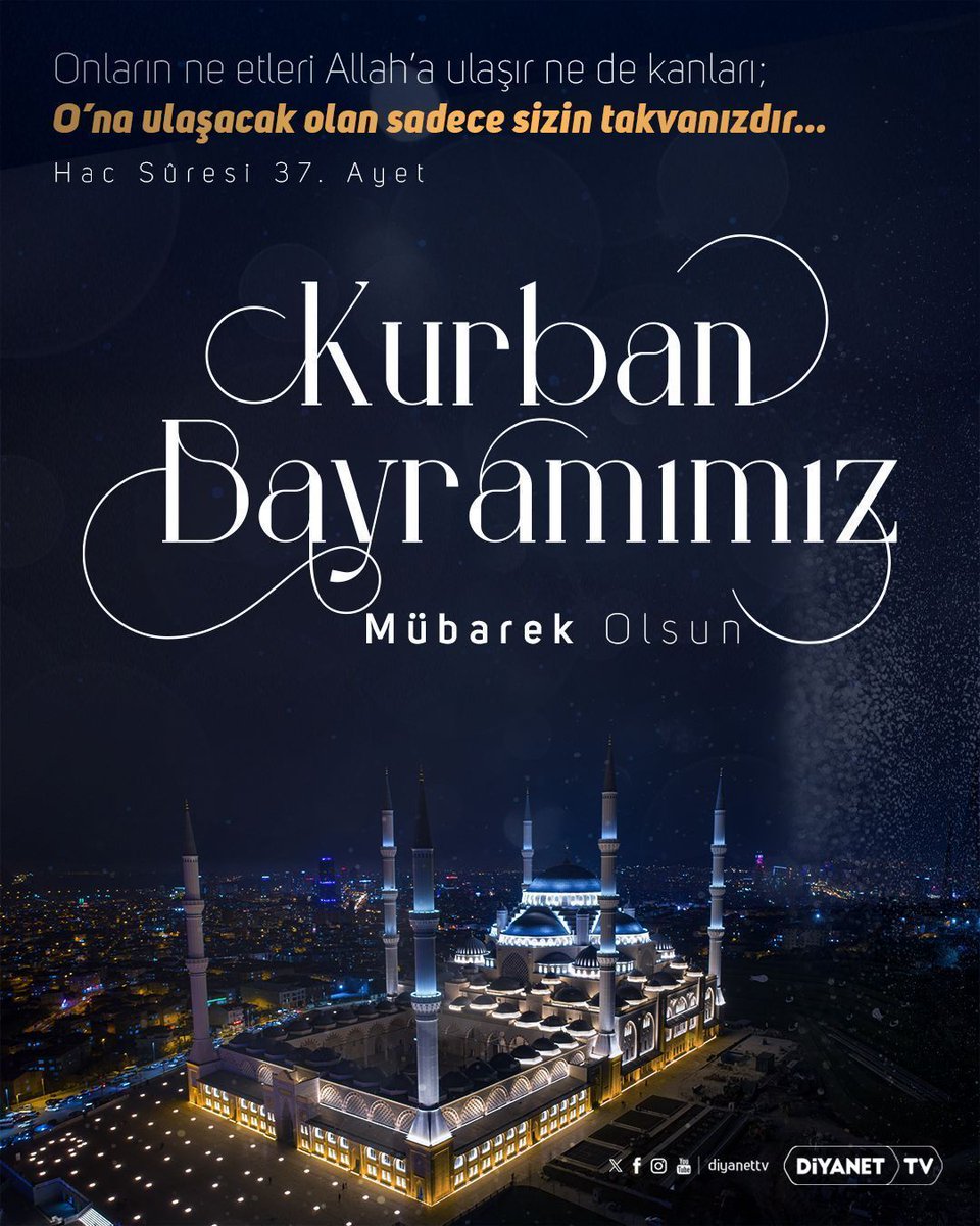 Kurban Bayramımız Mübarek Olsun.

Rahmân ve Rahîm olan Allah'ın adıyla...

"Onların ne etleri Allah’a ulaşır ne de kanları; O’na ulaşacak olan sadece sizin takvanızdır... "

|Hac Sûresi, 37|

#KurbanBayramı