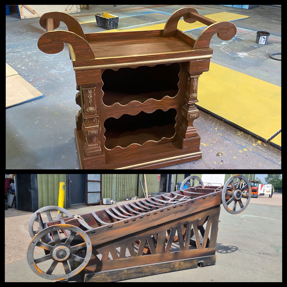 🔮 From potions to punishments…
Grandma’s trolley and the family rack are stage-ready!
Just another day in The Addams household (aka the Wem Scenic Workshop!) 🕸️