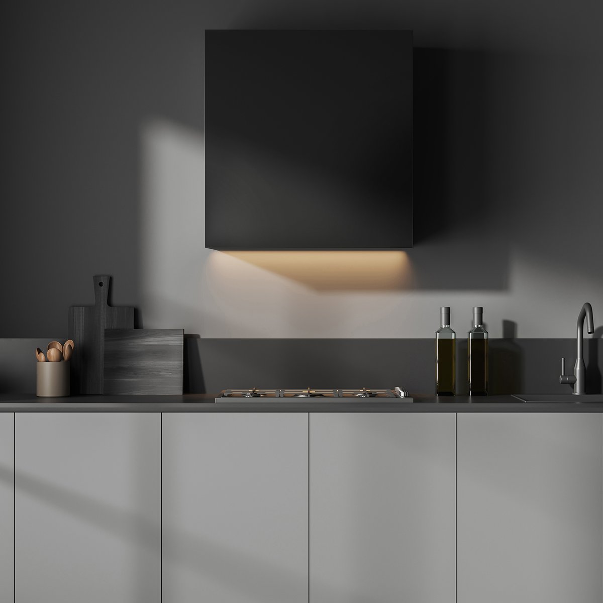 akicon_inc's tweet photo. A matte black range hood that disappears into the shadows—sleek, silent, and undeniably bold. Paired with soft under-lighting and minimalist finishes, this kitchen whispers luxury in every detail. 🖤✨
#MoodyKitchen #MatteBlackDesign #ModernMinimalism #DarkInterior https://t.co/c3IehjAKhk
