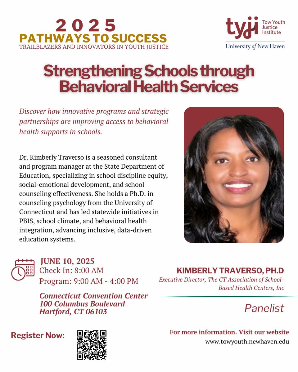 Panel Update! Dr. Kimberly Traverso joins “Strengthening Schools through Behavioral Health Services” at  #2025PathwaystoSuccess, June 10, 2025.