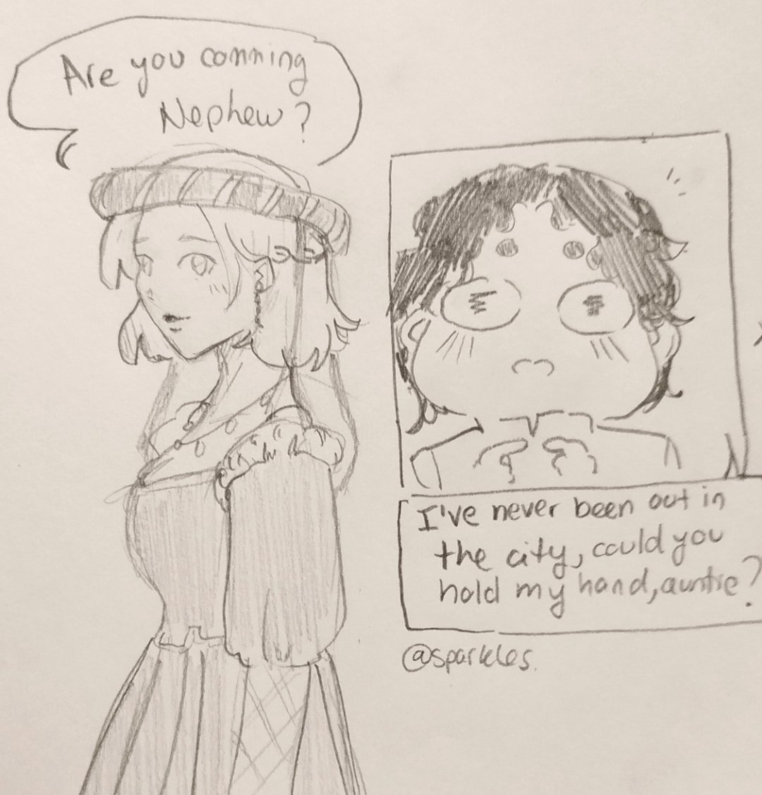 sparkles_v1's tweet image. Fem! Aegon AU
Jace has no shame in pretending to be scared just to hold his auntie&apos;s hand. (She just brought him along because father won&apos;t let her go gambling and to the horse races without protection, and Jace is his favourite)
#AegonIITargaryen #JacaerysVelaryon #jacegon