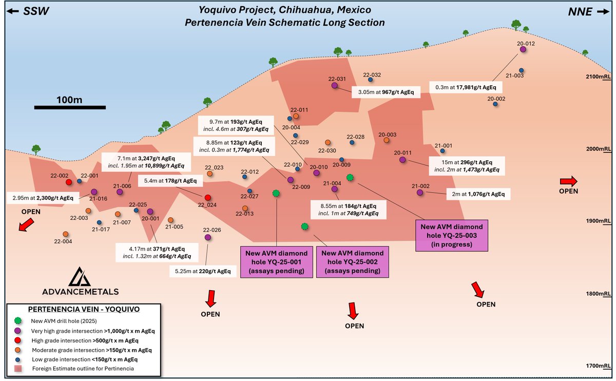 With the #silver price reaching new highs, $AVM highlighted in yesterday's investor webinar its maiden, high-impact drilling campaign at the Yoquivo #silver-#gold project in #Mexico. Previous drilling at Yoquivo has produced bonanza-grade intersections, including 1.2m at 1,895g/t