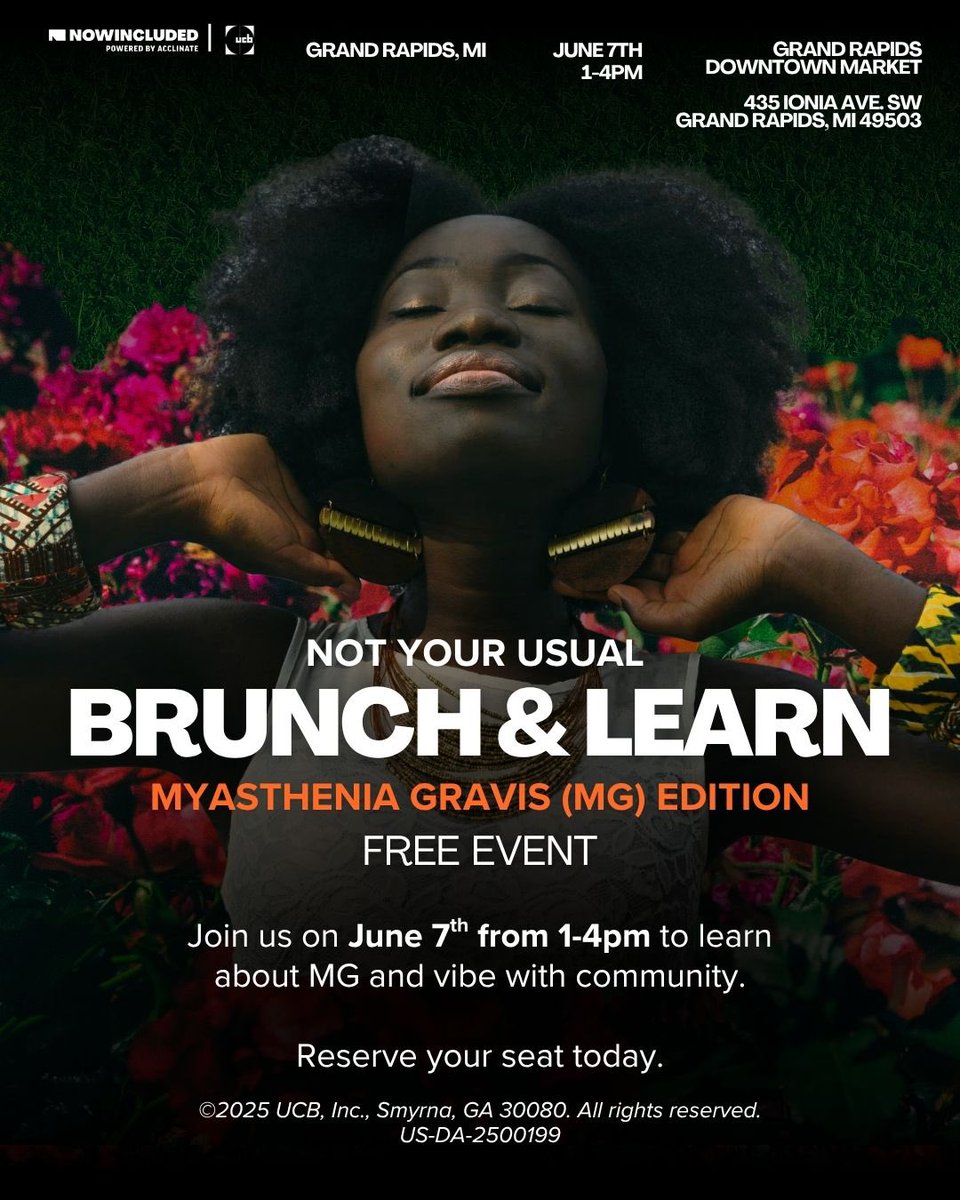 nowincluded's tweet image. 2 MORE DAYS until the Myasthenia Gravis Brunch and Learn with NOWINCLUDED! Have you registered yet? Don’t miss this opportunity to connect with others and get health resources!
#MyastheniaGravis #MGWarrior #MichiganEvents #GrandRapidsEvents
🔗: bit.ly/4kPHNlt