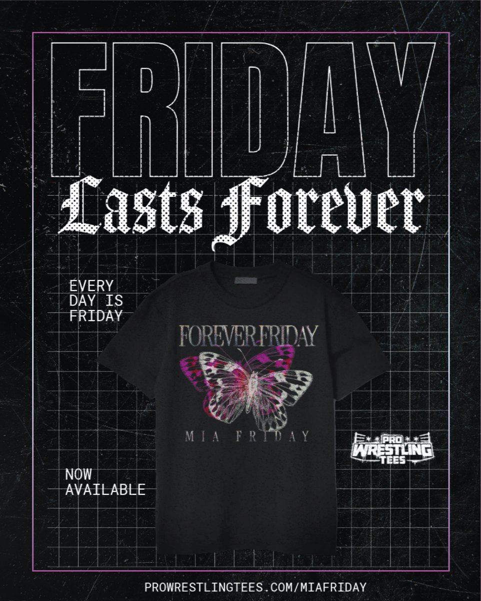 FRIDAY LASTS FOREVER 💞 MATCHES WILL ALWAYS COME TO AN END, BUT THE IMPACT I LEAVE--EMOTION, INSPIRATION, PASSION, ENERGY-- IS EVERLASTING. WELCOME TO THE BEST DAY OF THE WEEK!! 🦋 #ForeverFriday

💝Shop my newest shirt now at prowrestlingtees.com/miafriday ✨