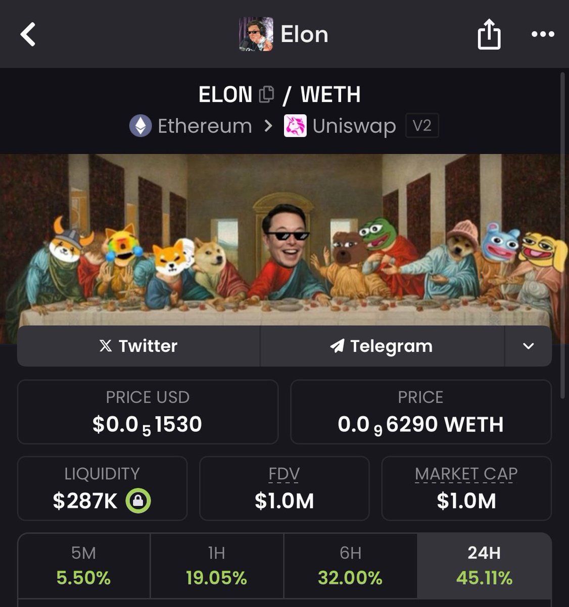 Look who’s back 

$ELON #ETH #0x69420