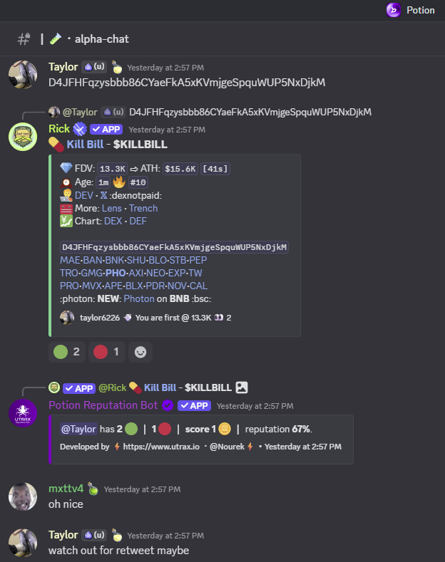 potionalpha's tweet image. Trump vs Elon? 😵

We cooked.

#KILLBILL -&amp;gt; $13k to $16m (1230x)
#ETF -&amp;gt; $9k to $277k (31x)
#MUSK -&amp;gt; $300k to $5.3m (18x)
and more...

This is why you should keep showing up.

- See a narrative emerge.
- Bid the narrative.
- Repeat. 🍽️