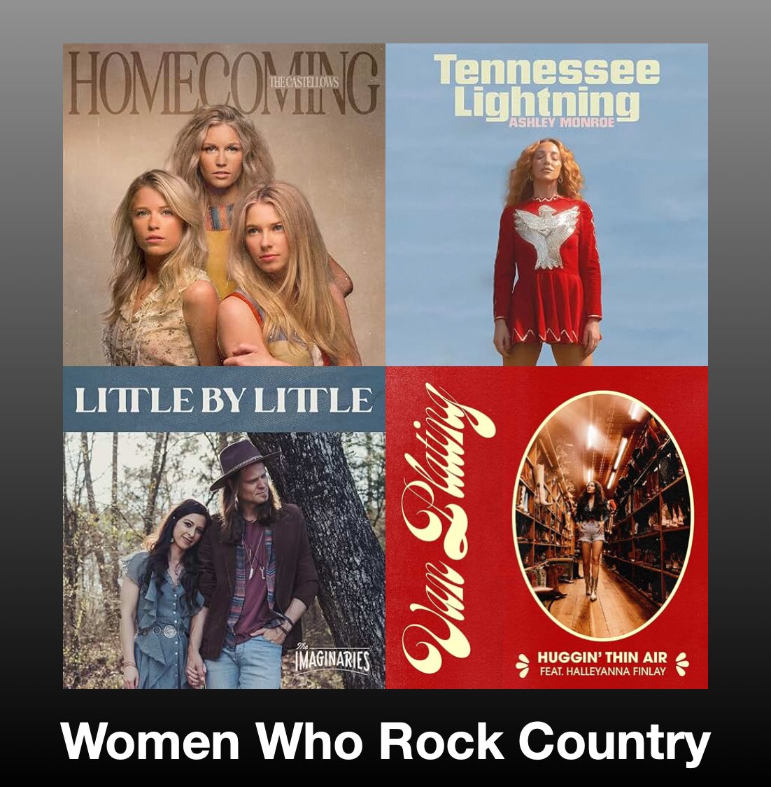 Scott Kash (@scottkash88) on Twitter photo NEW #WomenWhoRockCountry playlist vol.239 with the best new collabs/duos/groups
<a href="/thecastellows/">The Castellows</a> Homecoming
<a href="/ashleymonroe/">Ashley Monroe</a>/<a href="/BrittNicx/">Brittney Spencer</a> Bitter Swisher Sweet
<a href="/imaginariesband/">The Imaginaries</a> Little By Little
<a href="/VanPlating/">Van Plating</a>/#HalleyAnnaFinlay Huggin' Thin Air
+MORE
#Spotify
rb.gy/e14g2o NEW #WomenWhoRockCountry playlist vol.239 with the best new collabs/duos/groups
<a href="/thecastellows/">The Castellows</a> Homecoming
<a href="/ashleymonroe/">Ashley Monroe</a>/<a href="/BrittNicx/">Brittney Spencer</a> Bitter Swisher Sweet
<a href="/imaginariesband/">The Imaginaries</a> Little By Little
<a href="/VanPlating/">Van Plating</a>/#HalleyAnnaFinlay Huggin' Thin Air
+MORE
#Spotify
rb.gy/e14g2o