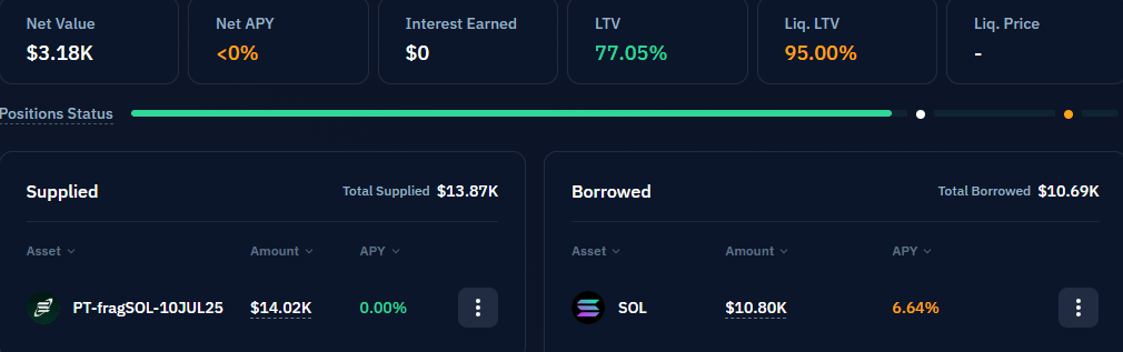 CryaCrypto's tweet photo. 3º Lopp PTFragSol - SOl na Kamino
Kamino combinada com Exponent permite você fazer um Loop de PTFragSol - SOl.
1. Deposite FragSol na Aba Liquidity, atentar para clicar em Mint & Supply.
2. Depois vá na aba de Withdraw e saque 100% (Não clique na opção Single asset)
3. Volte para add e repita a operação por N vezes.
4. Vá para Kamino e deposite todos os PT
5. Faça empréstimo de SOL
6. Faça Swap na Jupiter por WfragSOL
7. Faça o Unwerapped na Fragmetric
8. Deposite FragSol na Liquidy e repita a operação.