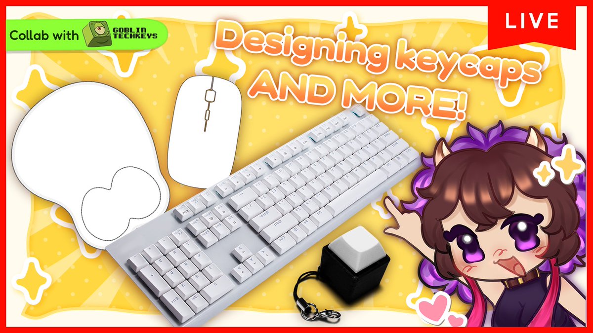 LoreCowi's tweet image. 🔴✨WE'RE STREAMING NOW!✨🔴

Come design keycaps with me on stream! 
See you there～ ( •̀ ω •́ )✧

in collaboration with @goblintechkeys 💚

🔗twitch.tv/lorencowi 

#Vtuber #VtuberES #SleepyProyect