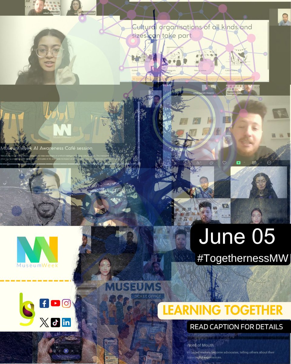 schgpk's tweet image. Let's come together for the fourth day’s topic of #MuseumWeek, which is #TogethernessMW.

The image shows the essence of unity and harmony, featuring our Ai Cafe event and a serene natural backdrop, symbolizing the importance of community and environmental stewardship.