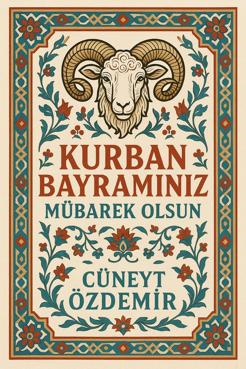 Kurban Bayramınız mübarek olsun. Sevdiklerinizle birlikte sağlık, huzur ve bereket dolu bir bayram geçirmeniz dileğiyle…