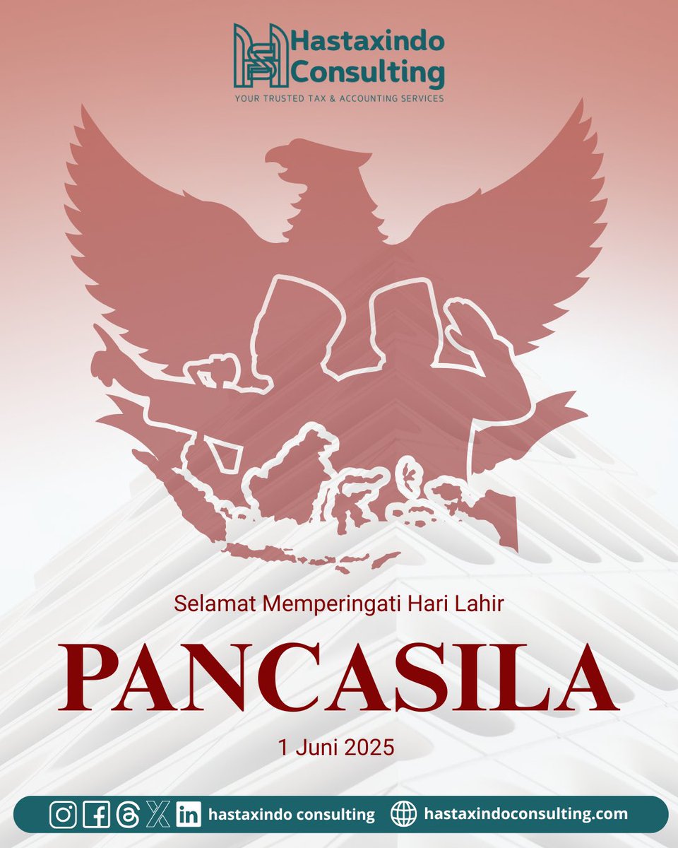 hastaxindo's tweet photo. Hastaxindo Consulting mengucapkan selamat memperingati Hari Lahir Pancasila. Jadikan nilai-nilai Pancasila sebagai pedoman dalam kehidupan berbangsa dan bernegara https://t.co/18A2OM1SGr