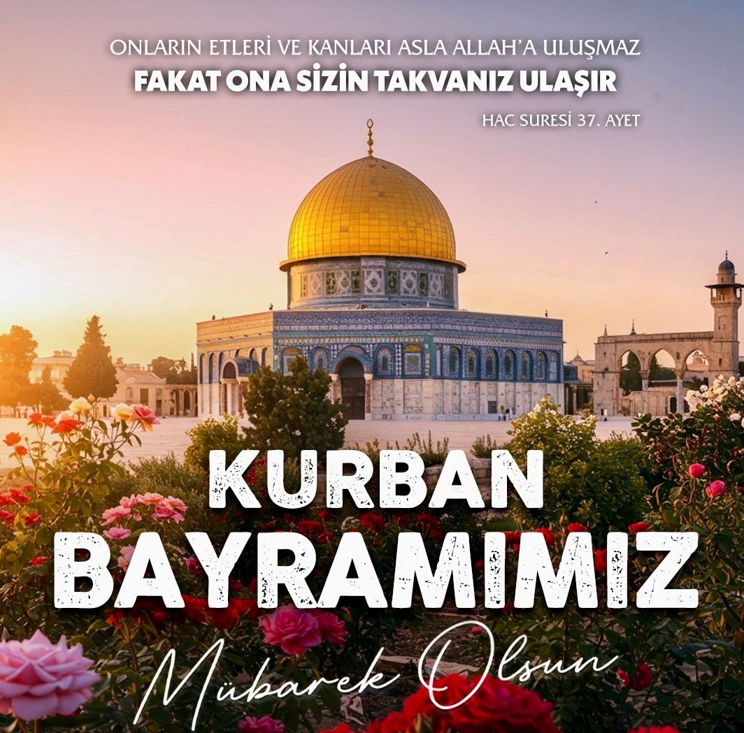 Kurban; teslimiyetin, sabrın ve kardeşliğin adıdır. Bu bayramda dualarımız, Gazze’de zulüm altında direnen kardeşlerimizle.
 Tüm İslam âleminin #KurbanBayramı’nı tebrik ediyor, Rabbimizden rahmet ve nusret niyaz ediyorum.