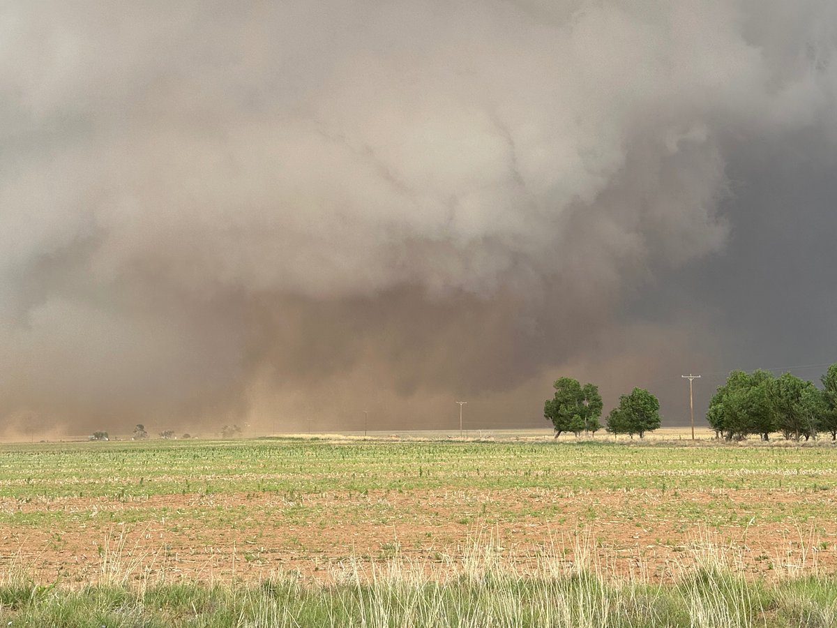 Wild day Causey, NM through Morton, TX and beyond! Half dozen tornadoes and another Morton dusty wedge!! (Cell pic)