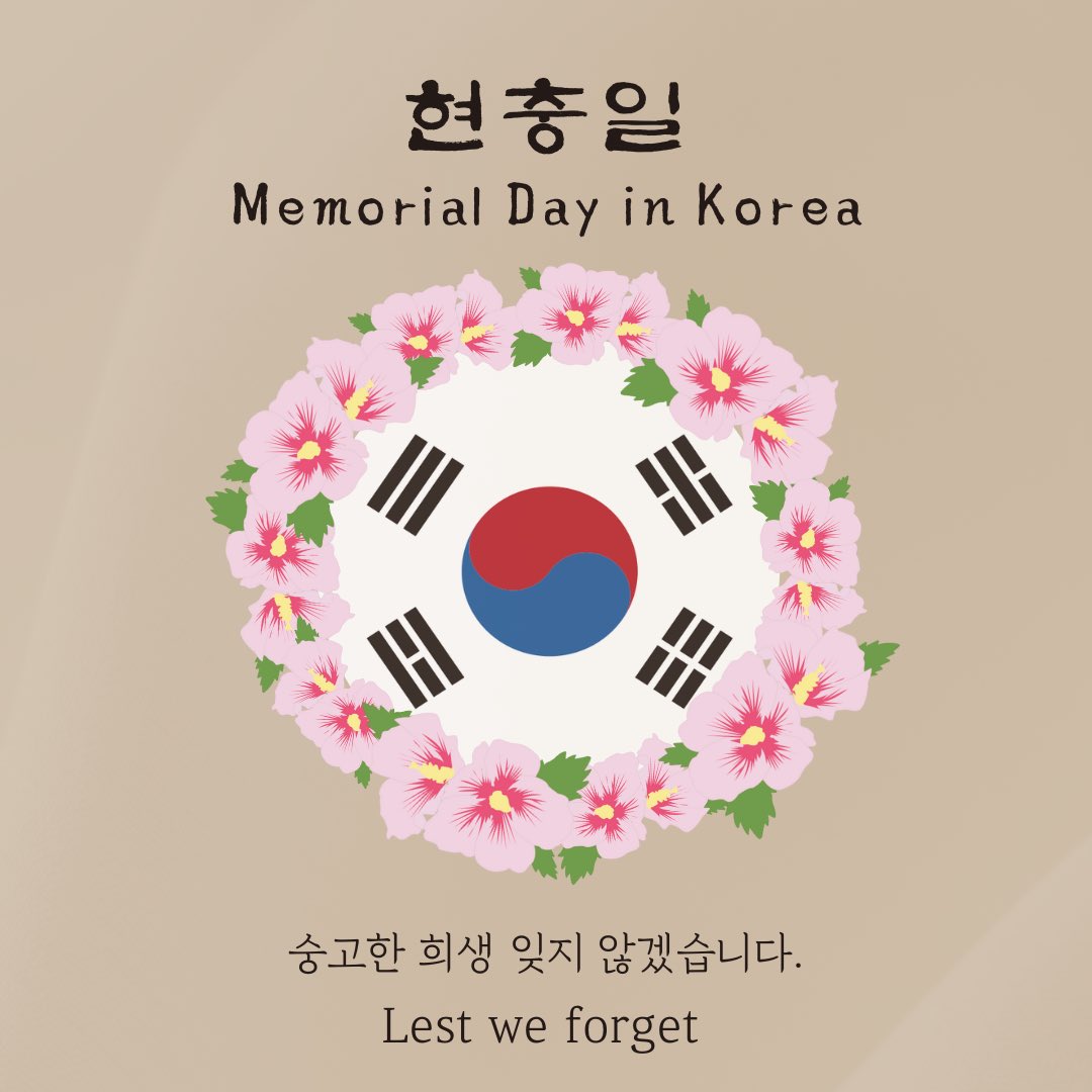 오늘, 6월 6일은 대한민국의 제70회 현충일입니다. 
 
잊지 않겠습니다.

 🇰🇷🌺🙏

Today, 6 June 2025, marks the 70th Memorial Day in the Republic of Korea. 
 
Lest we forget. 

<a href="/mofa_kr/">대한민국 외교부 MOFA_KR</a>