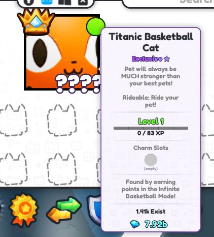 Waking up to this 😍
#petsimulator99 #petsim99 #titanicbasketballcat