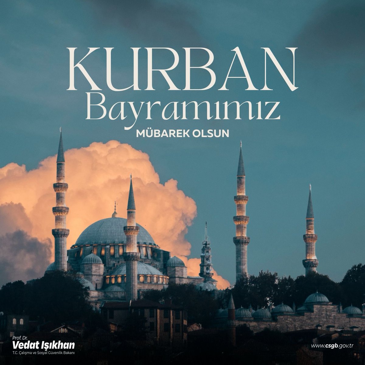 isikhanvedat's tweet photo. Mübarek Kurban Bayramı’nın milletimize ve İslam âlemine sağlık, huzur ve barış getirmesini Cenab-ı Allah’tan niyaz ediyorum.
 
Hayırlı bayramlarımız olsun. https://t.co/S6vjPRQhjx