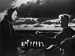 woke8yearold's tweet image. Knight: Wait a moment.
Death: You all say that. But I give no respite.
Knight: You play chess, do you not?
Death: How do you know that?
Knight : I've seen it in paintings, heard it in the songs.
Death: I really am a rather skilful chess player.