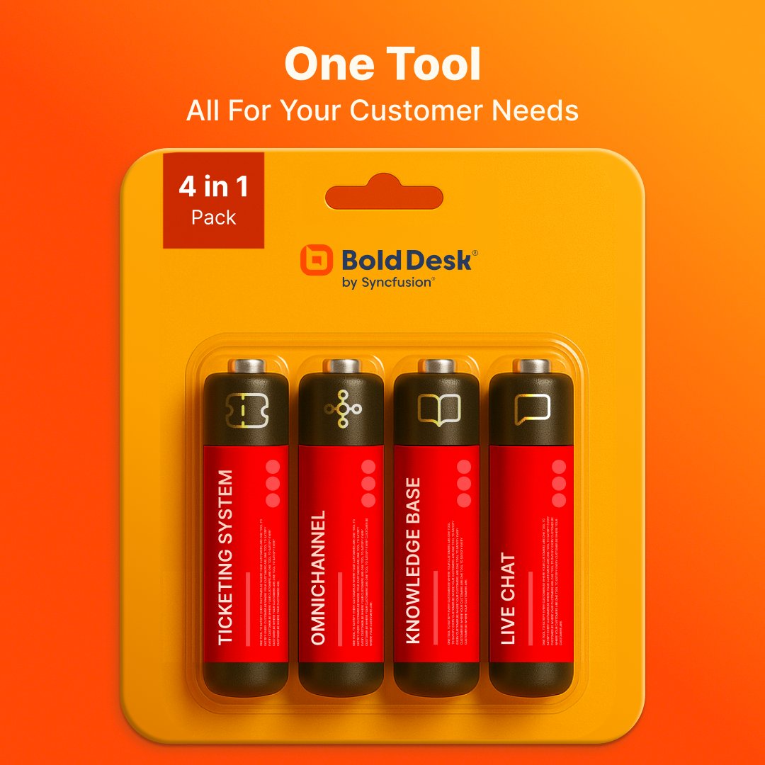 🔋 Charge Your Support Battery 🔋
For every support need—BoldDesk is all you need.

One tool. 4 powerful features:
✅ Ticketing System
✅ Omnichannel Support
✅ Knowledge Base
✅ Live Chat

No more switching between tools. Just plug in BoldDesk and go! ⚡
Your support team will
