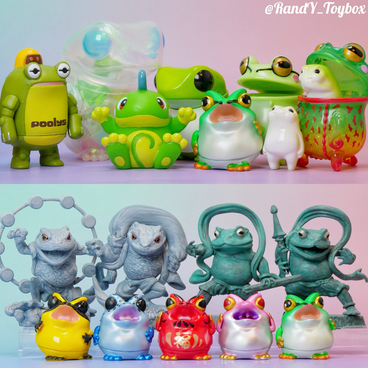 RandY_Toybox's tweet image. 6月6日は #カエルの日 🐸
ということで、素敵なカエルさん達に集まっていただきました🙏🏻
#ふろっぎゅ
#ウツボカエル
#カエルーマ
#ケローネン
#俺今日からかえる
#カエルの風神雷神像
#カエルの金剛力士像
#ネイチャーテクニカラー