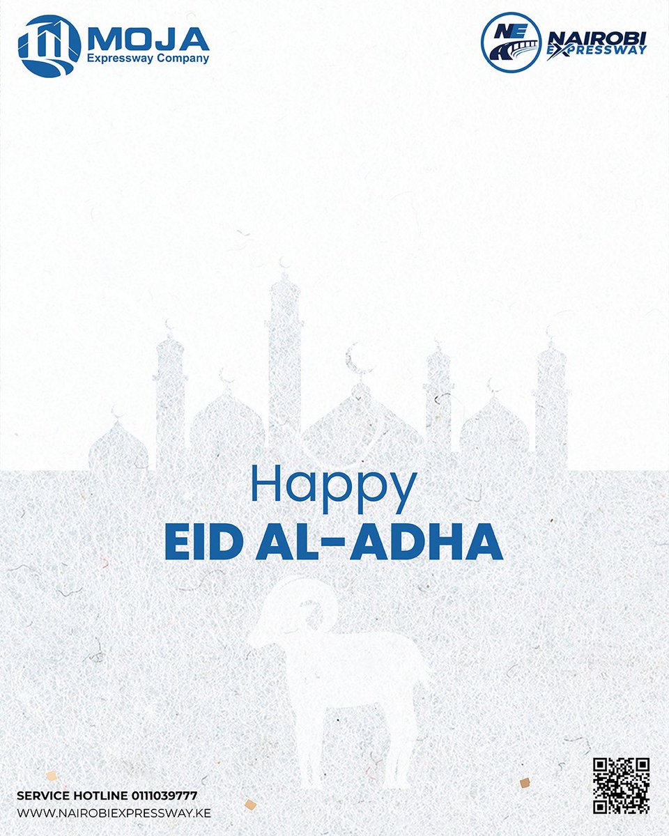 We wish our Muslim brothers and sisters a blessed Eid filled with happiness, countless blessings and prosperity. 🎉
Eid Mubarak!😃

#MOJAExpressway #NairobiExpressway #ExpresswayKenya  #comfort #convenience #connectivity #EidulAdha2025