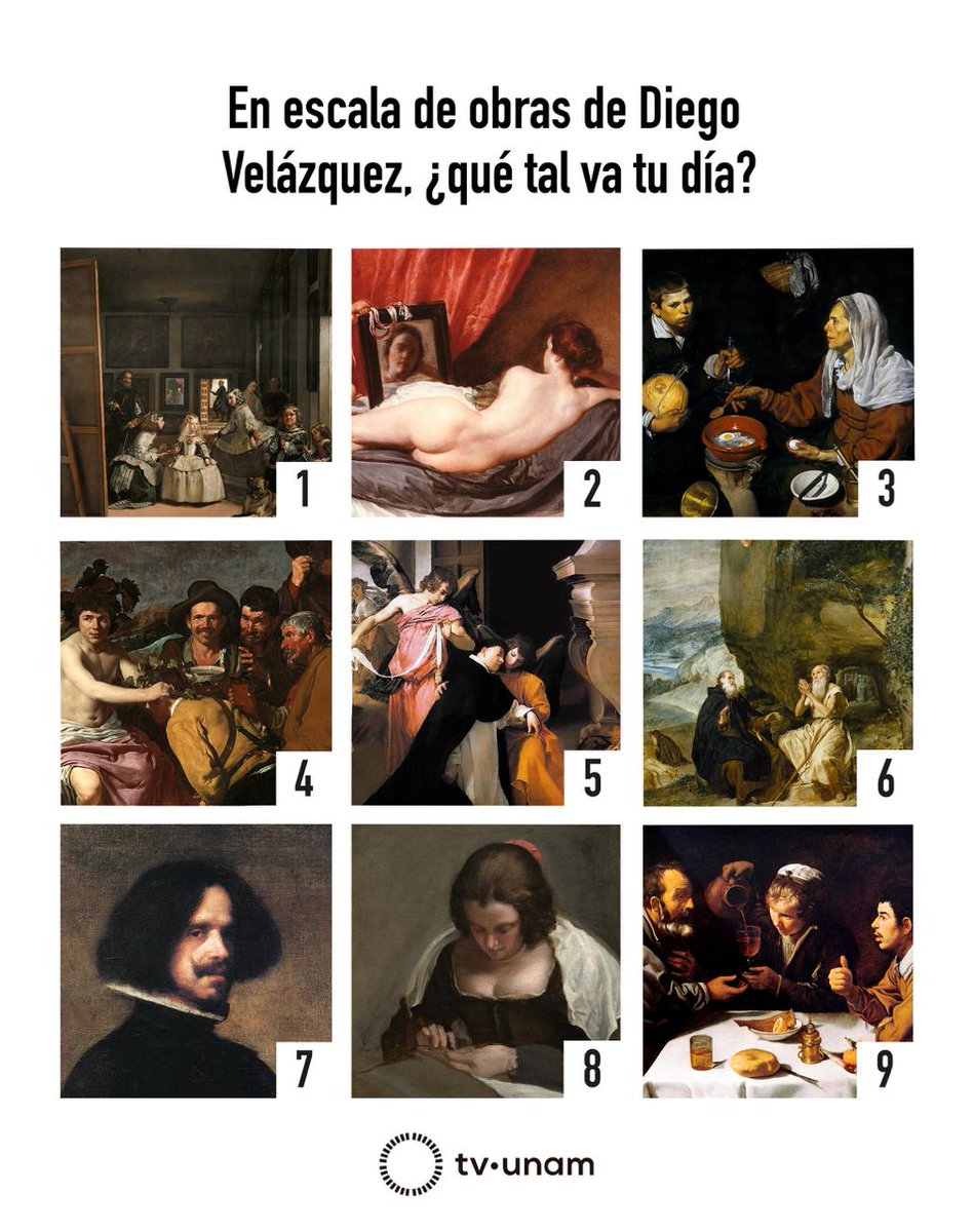 🖼️🎨🧑‍🎨💫¿Qué tal tu viernes en escala de obras de Diego Velázquez? Celebramos el natalicio del pintor español, considerado uno de los exponentes más importantes del barroco.👉bit.ly/3kjdZzq