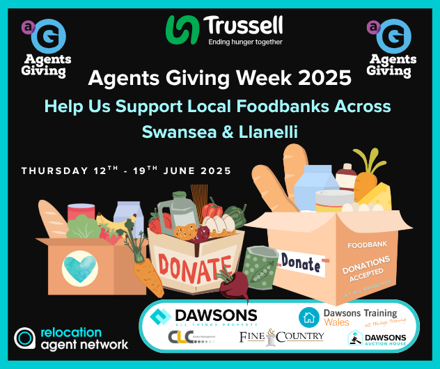 A great shout of thanks <a href="/DawsonsProperty/">Dawsons Property</a> supporting Agents Giving Day on 19th June by collecting up essential food items &amp; donating on to their local food banks in Swansea &amp; Llanelli. Please can you join us to help stop food crisis for many people &amp; families.  Details here how &amp;