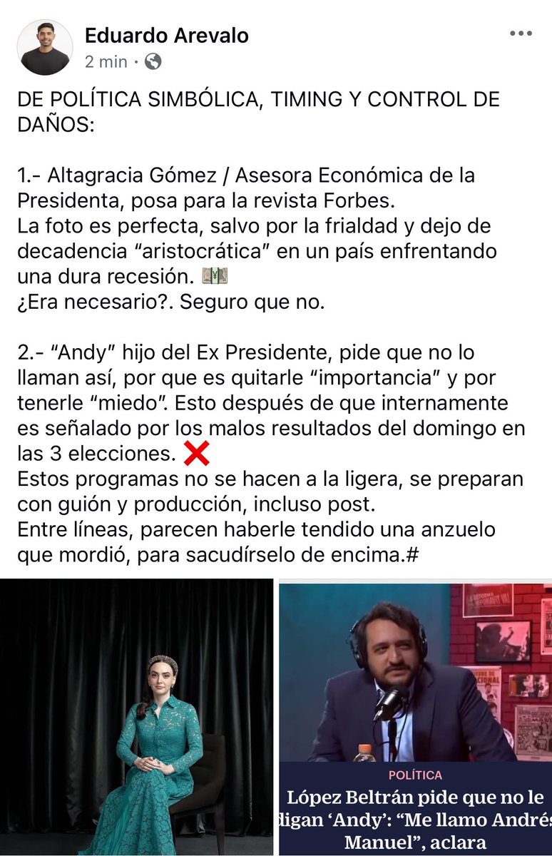 Política simbólica/ Timing/ Control de daños ✍️