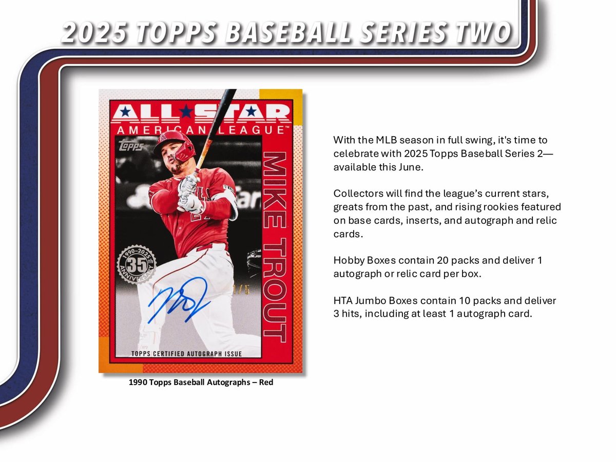 製品情報】 2025年6月下旬 発売予定 ⚾MLB 2025 TOPPS SERIES 2 