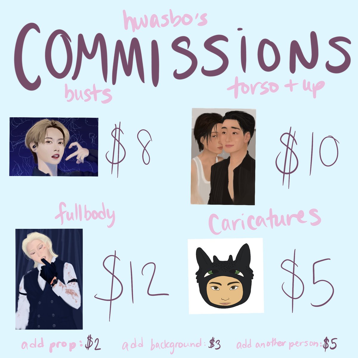 hwasbo's tweet photo. Hi atiny!!! Dropping in quick to say that my commissions are open! I take cash app and Venmo. Please feel free to dm me either here or my Instagram @/artumnc for inquiries and requests :) #ATEEZ #artiny #Commission #fanart https://t.co/snmveoInkA