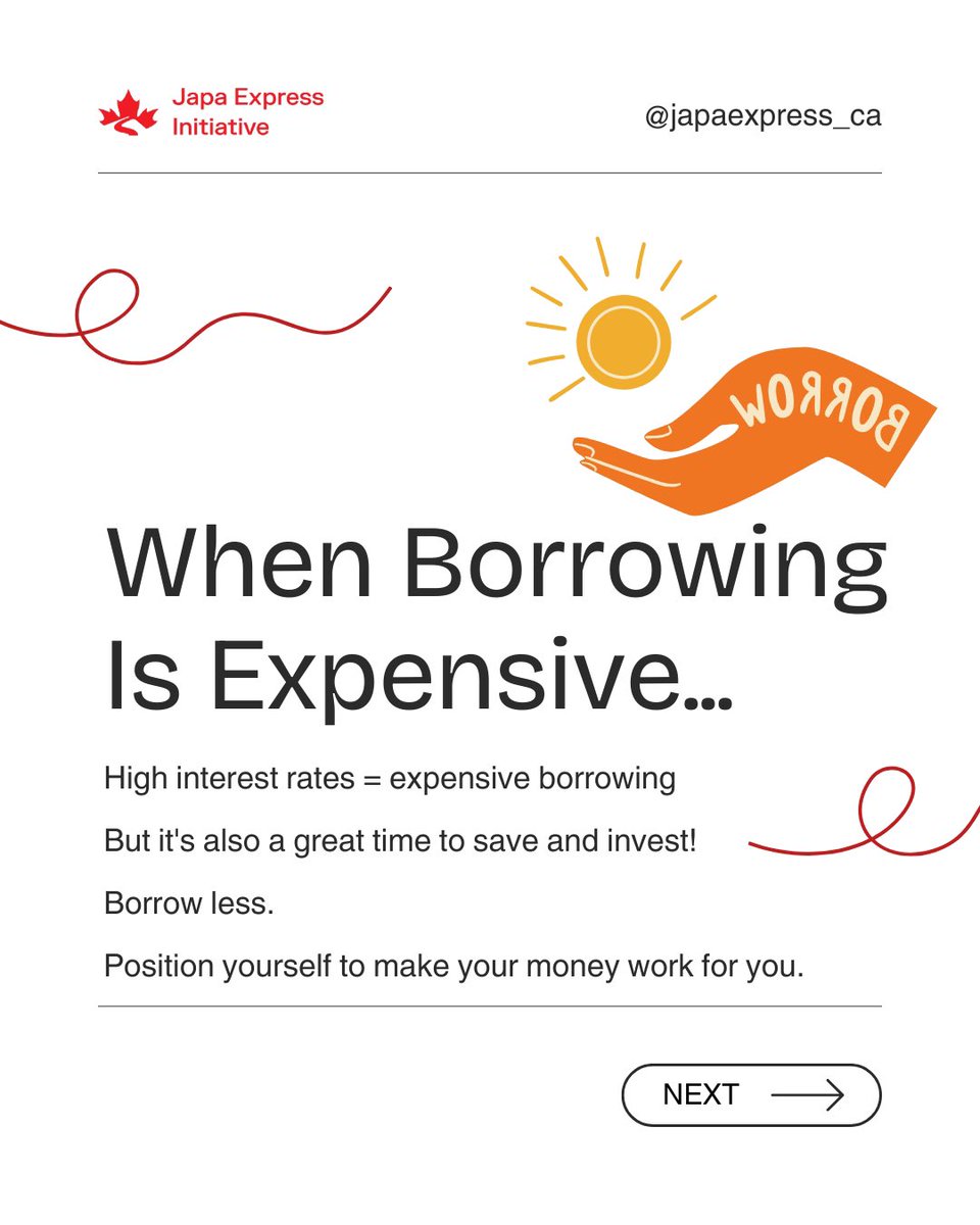 japaexpress_ca's tweet photo. Quick recap of this week’s webinar🚨

1. Higher inflation means higher interest rates. That’s BAD for borrowing and crashing out credit lines but GOOD for savings. https://t.co/gy0f4jYYP4