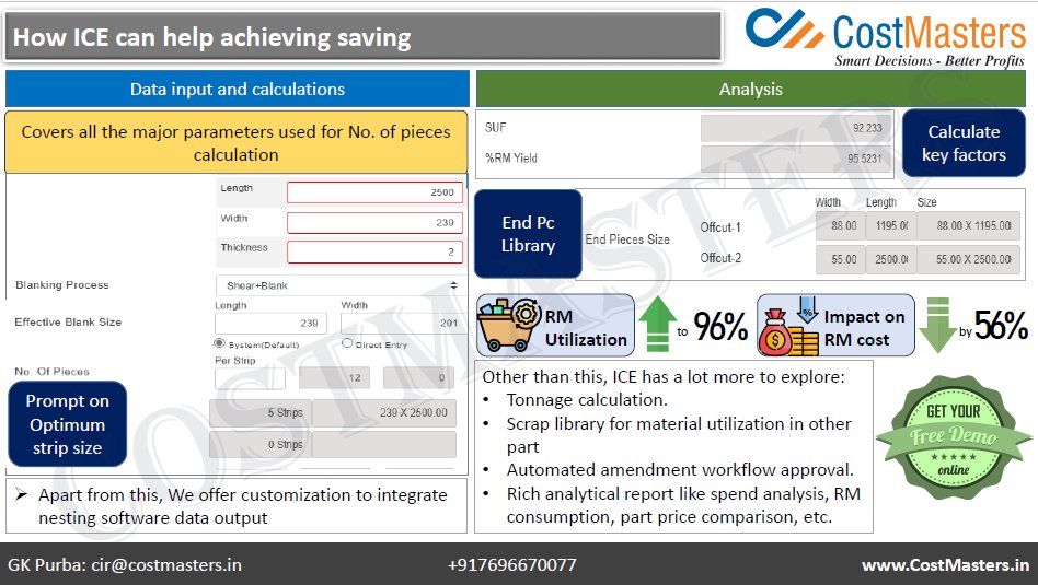 "An Effective Method for Determining Sheet Metal End Piece Size with ICE"

Explore more - costmasters.in

#zerobasecosting #targetpriceanalysis #shouldcostanalysis #costsaving #costreduction #costcontrol #purchasingconsultancy #strategicsourcing #procurement
