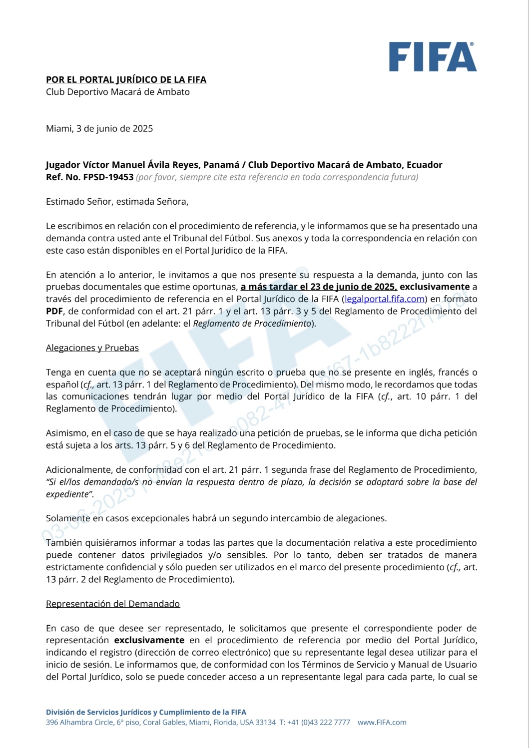 FIFA tiene en su poder la demanda de Víctor Ávila que hace temblar a Panamá.