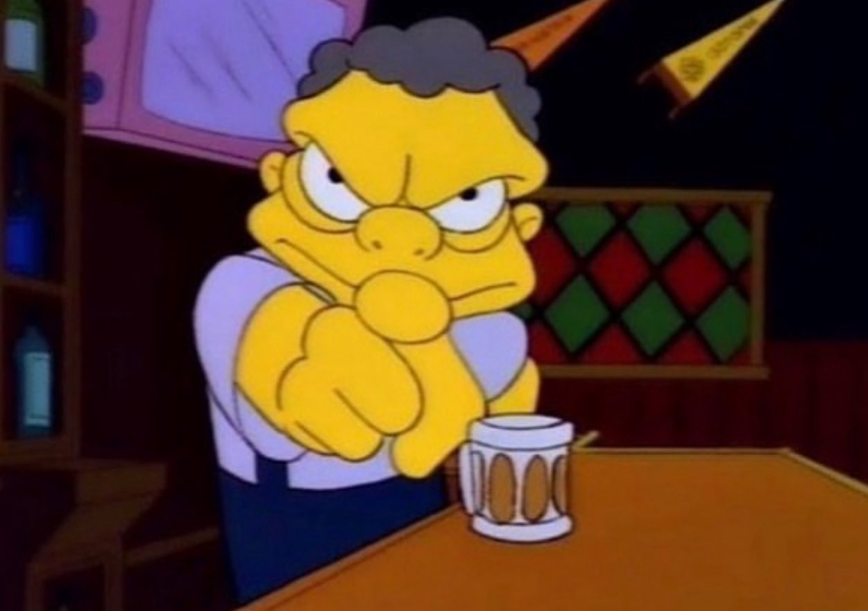 Moe pointing at you, the reader