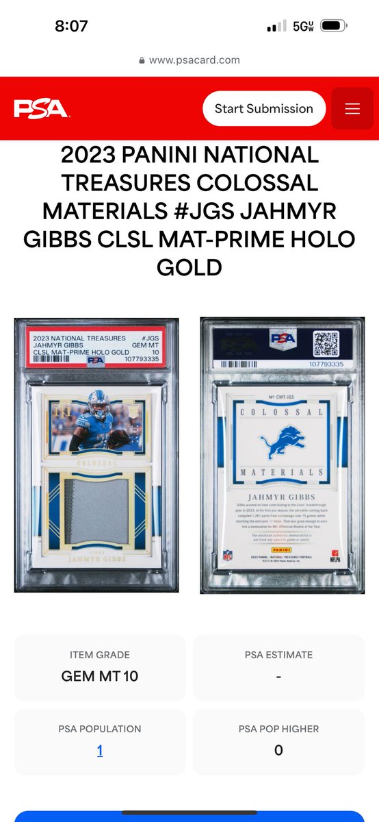 jlun13's tweet photo. POP 1…JAHMYR GIBBS NT RC Colossal Materials Gold #4/10 PSA 10! 🏆
$550 shipped BMWT
Retweets appreciated!
@sports_sell @ILOVECOLLECTIN1
#GoBlueStackSale #thehobby #TheHobbyFamily https://t.co/QjehbUmdh5