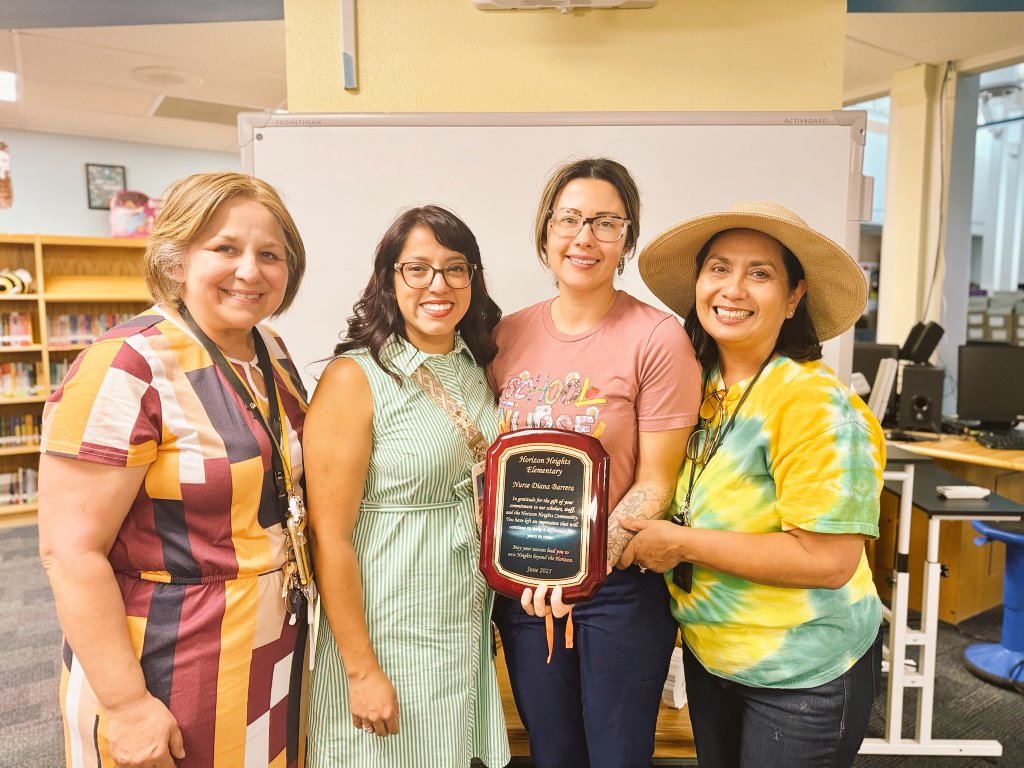 Thanks, Nurse Barrera, for healing our "boo boos!" You &amp; Zoe will be dearly missed at the Heights! May your new chapter be amazing! #TeamSISD #AllIn #JustBelieve🐝