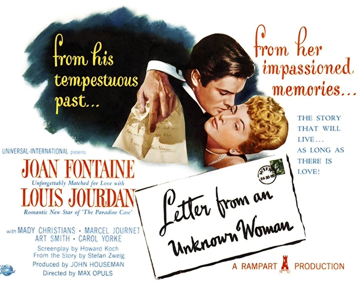 MerkRobert's tweet photo. Max Ophuls' masterful LETTER FROM AN UNKNOWN WOMAN (1948) is now available for streaming on @PrimeVideo. https://t.co/9dr7zVEfDs