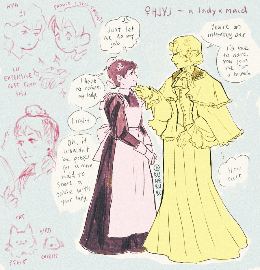 I wanted to draw pretty ladies so a ♀ hjyj lady x maid au