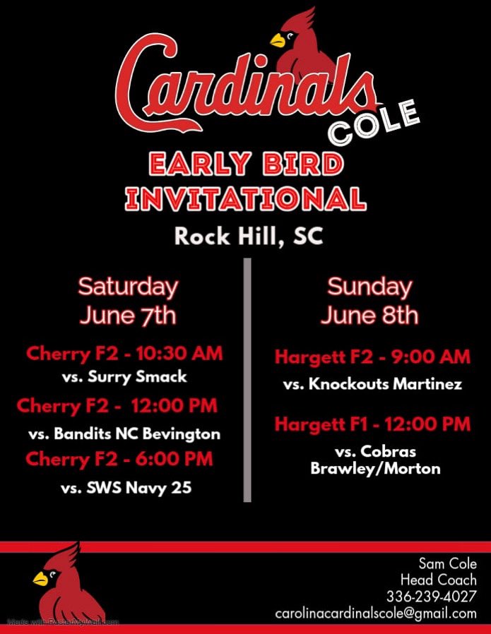 South of the border this weekend in Rock Hill, SC….come by and say Hi to your favorite Cardinals Cole ladies and meet the new additions.  Lets Go!!