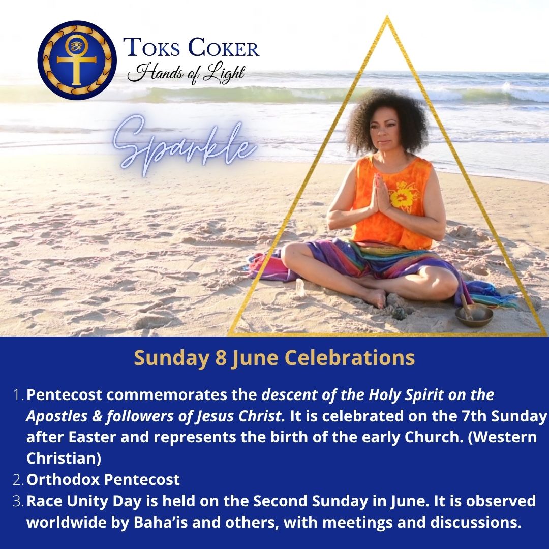 ToksCoker's tweet photo. Sunday 8 June Celebrations
Pentecost commemorates the descent of the Holy Spirit on the Apostles & followers of Jesus Christ
Orthodox Pentecost
Race Unity Day is held on the 2nd Sunday in June (Bahai)
#ToksCoker #HandsOfLight #Pentecost #HolySpirit #RaceUnityDay #bahaifaith https://t.co/StK5lrXv78