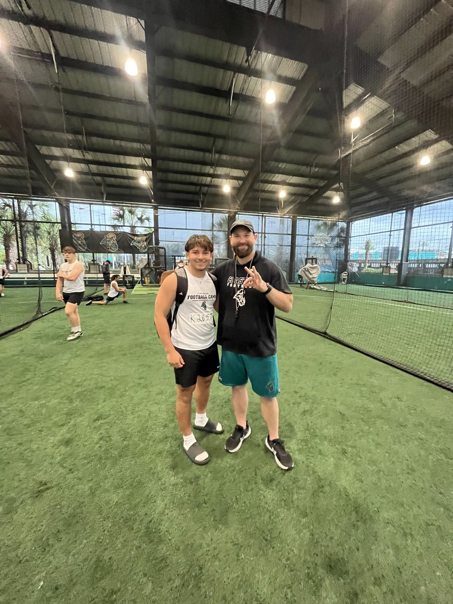 Giovanny_Ren's tweet photo. Great day at @CoastalFootball specialist camp even with the weather conditions. Huge thanks to @coachclayisbell  and @coachmiller2525 for having me out there. Cant wait to be back! https://t.co/gEMq1zHZgK