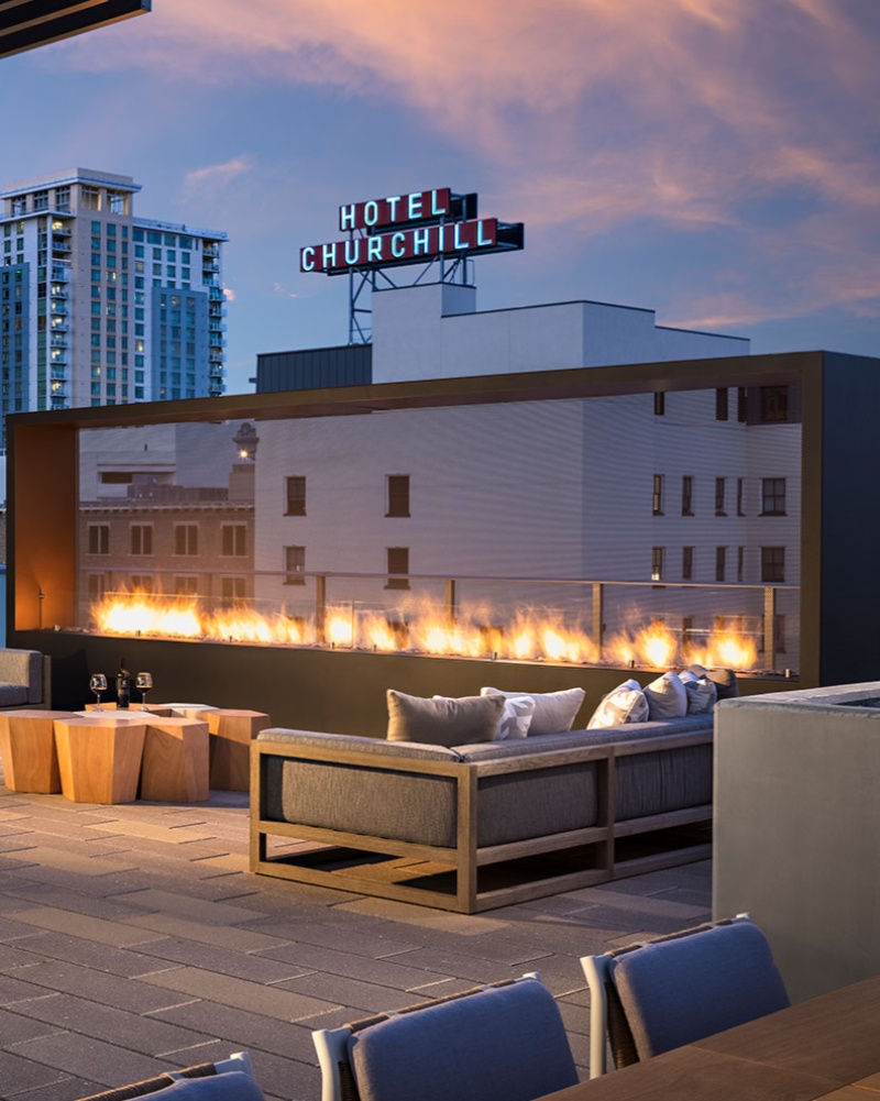 paloform's tweet image. A quiet statement of modern warmth and refinement. 

Perched on a #rooftop, this custom-length Paloform #fire pit was crafted to echo the skyline it overlooks, creating a subtle frame for the view. 

#paloform