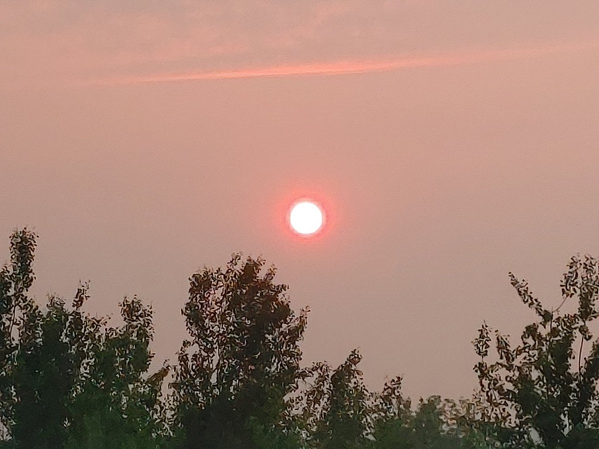 Puighen's tweet photo. @CityNewsTO @weathernetwork #ShareYourWeather. So much smoke and AQI is at 7 in Newmarket. https://t.co/AbwM5P0Xbw