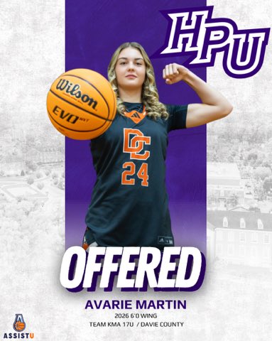 Avarie Martin (@avariem24) on Twitter photo Blessed to receive an offer from <a href="/HPUWBB/">HPU Women's Basketball</a> <a href="/CoachBanburyHPU/">Chelsea Banbury</a> <a href="/katie_clayman/">Katie Clayman</a> <a href="/Assist_U_/">AssistU Recruiting</a> <a href="/Teamkma24/">Team KMA</a> Blessed to receive an offer from <a href="/HPUWBB/">HPU Women's Basketball</a> <a href="/CoachBanburyHPU/">Chelsea Banbury</a> <a href="/katie_clayman/">Katie Clayman</a> <a href="/Assist_U_/">AssistU Recruiting</a> <a href="/Teamkma24/">Team KMA</a>