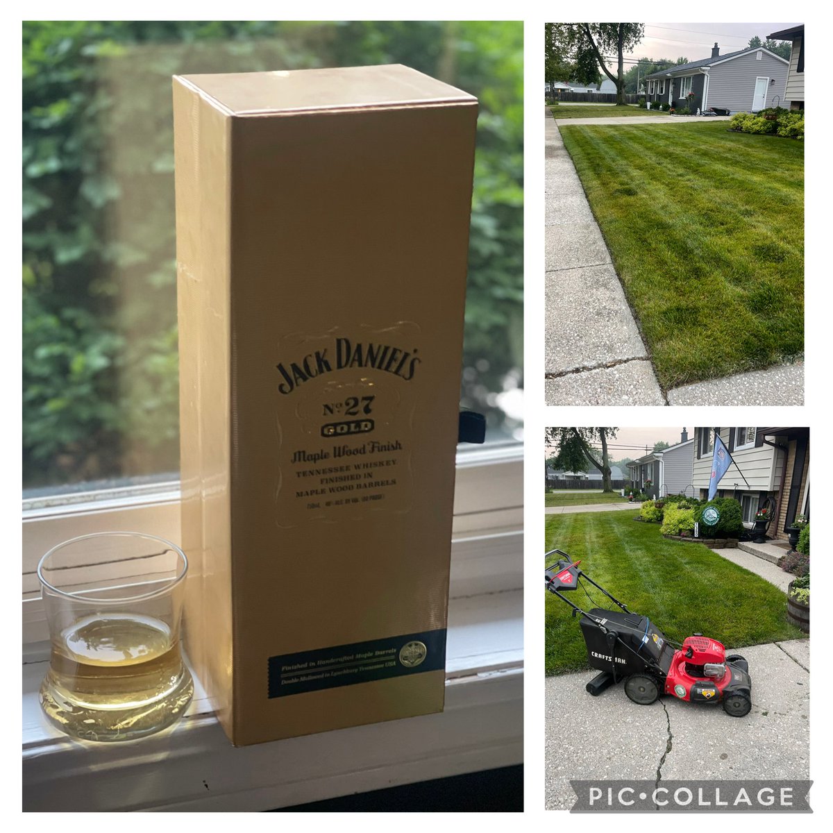 Shout out to <a href="/jayvick187/">Jason Vickers</a> for the motivation to mow on the soggy Michigan day! Post mow drink <a href="/JackDaniels_US/">Jack Daniel's</a> is delicious! No DNM here! The Craftsman muscled through the moist thickness! <a href="/OutKickTNML/">ThursdayNightMowingLeague</a> <a href="/JoeKinseyexp/">Joe Kinsey</a> <a href="/kherman255/">Kirk Herman</a> <a href="/chris_burns65/">Chris Burns</a> <a href="/craftsman/">CRAFTSMAN Tools</a>