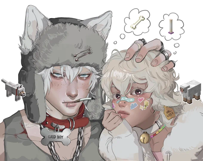 wolf and a sheep #minecraft