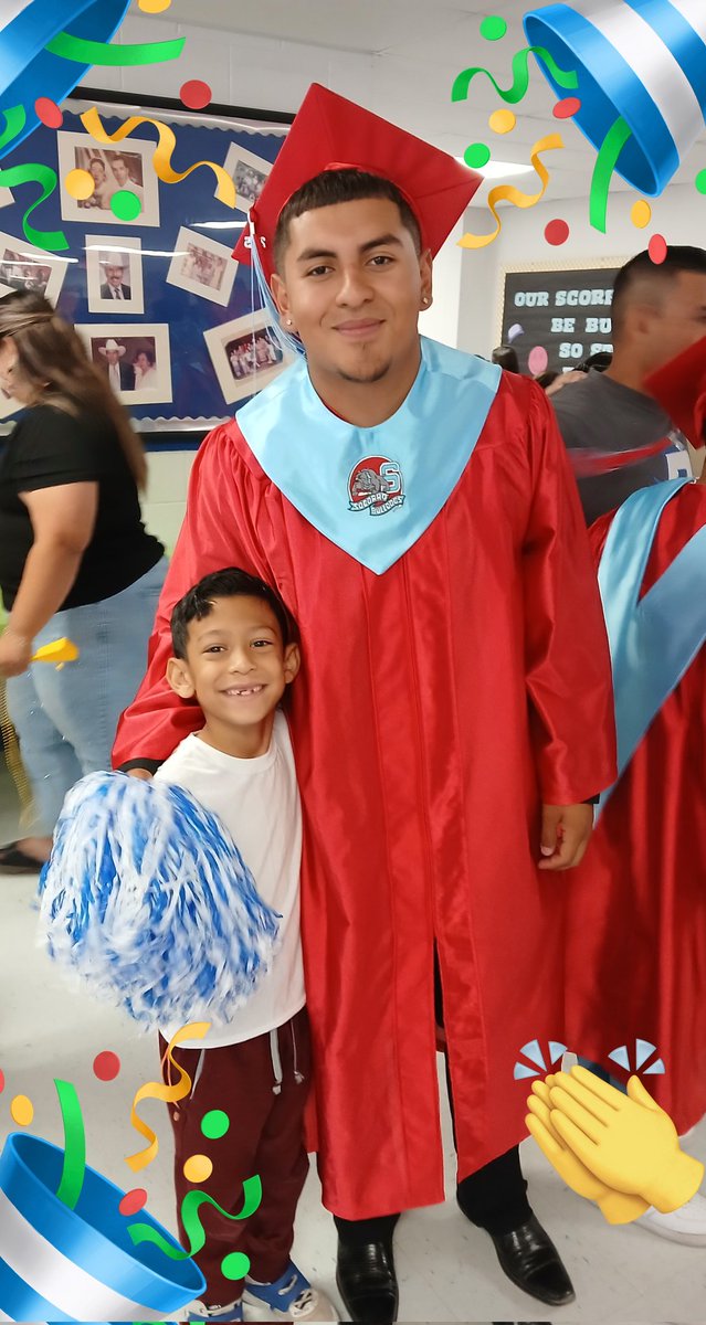 Little Roadrunner is super proud to see big brother at Rojas Elementary during Senior Walk.   #TeamSISD
