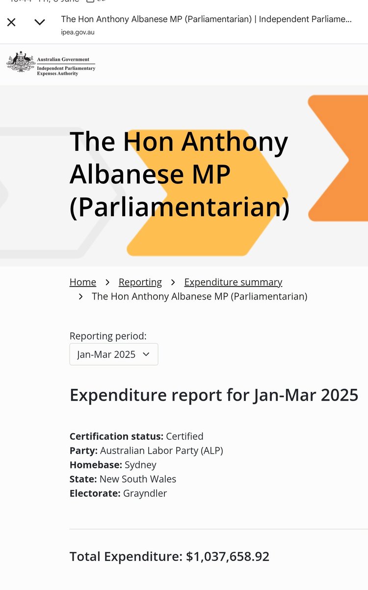 Latest expenses for Anthony Albanese, January to March

Personal expenses, excluding salary

Over $1 million in 3 months

Includes family travel, including Jodie's family

Includes his car, despite a chauffeur-driven V12 BMW

Includes internet for his $4.5 million beach house,
